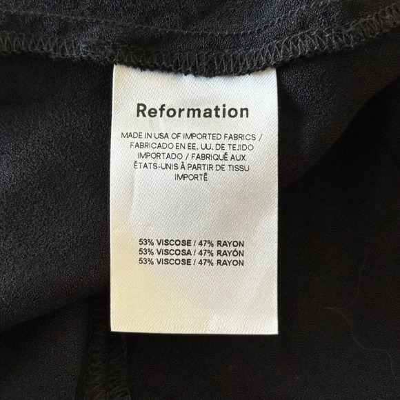 Reformation Margot Mini Skirt Black Side Slit Crepe - 2 - Picture 5 of 6